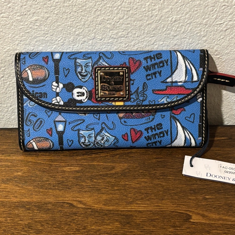 Dooney & Bourke Blue Wallet with Iconic Print